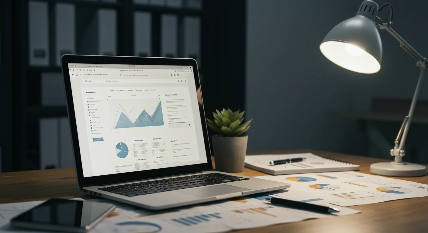 Modern workspace with a laptop displaying clean website design, symbolizing smart website design tips to win more clients.