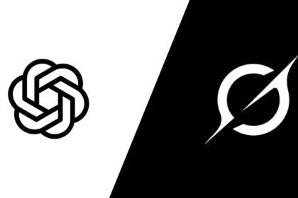 ChatGPT and Grok AI logos side by side in a futuristic digital interface, symbolizing an AI tools comparison in 2025