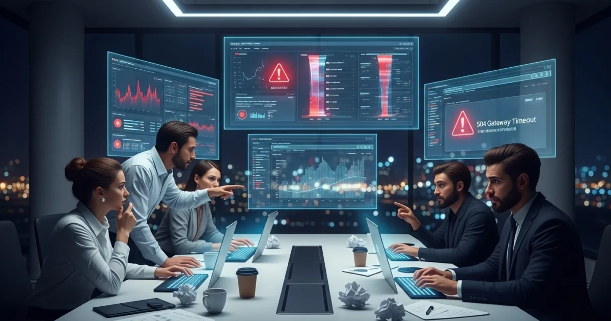 Web developers reviewing website performance issues and analytics data representing costly web development mistakes hurting business growth.