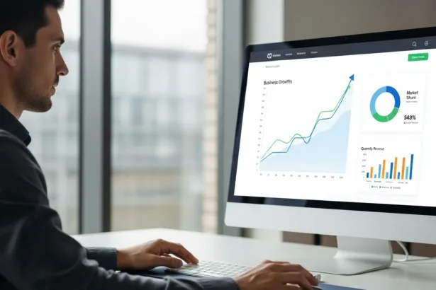 Developer optimizing a modern business website for growth and higher online sales in 2025.