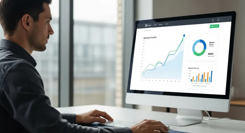 Developer optimizing a modern business website for growth and higher online sales in 2025.