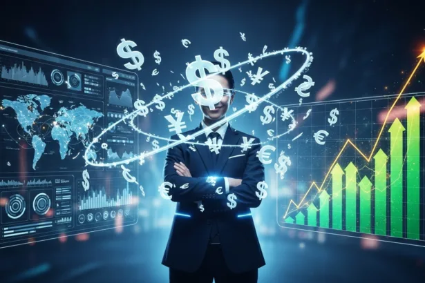 Entrepreneur using digital tools to maximize online income in 2025.