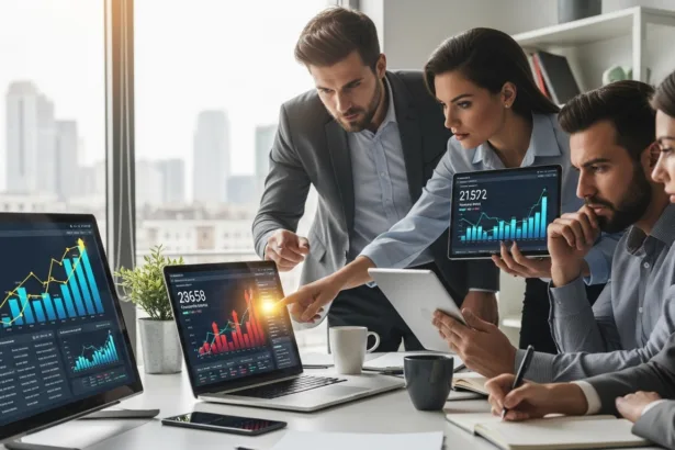 Team analyzing video ad performance to boost conversions and ROI.