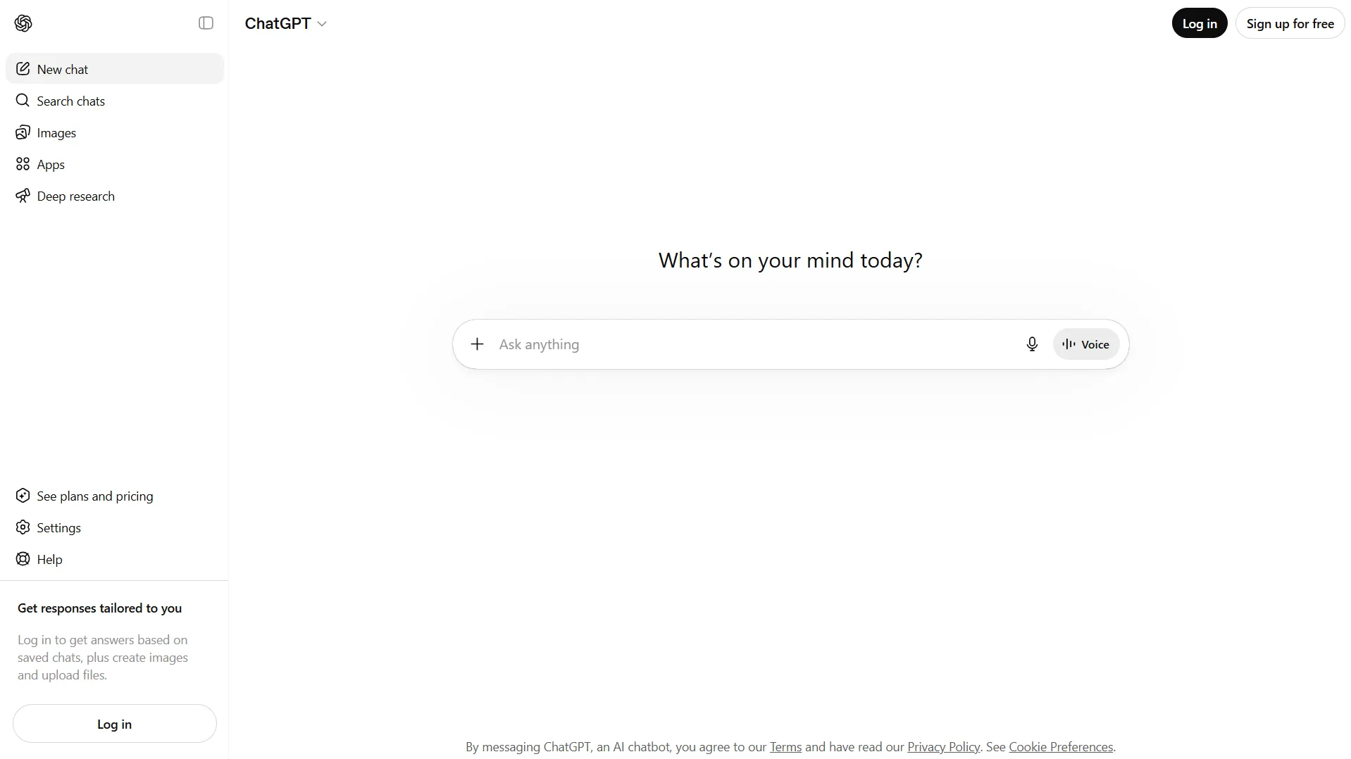 A screenshot of ChatGPT