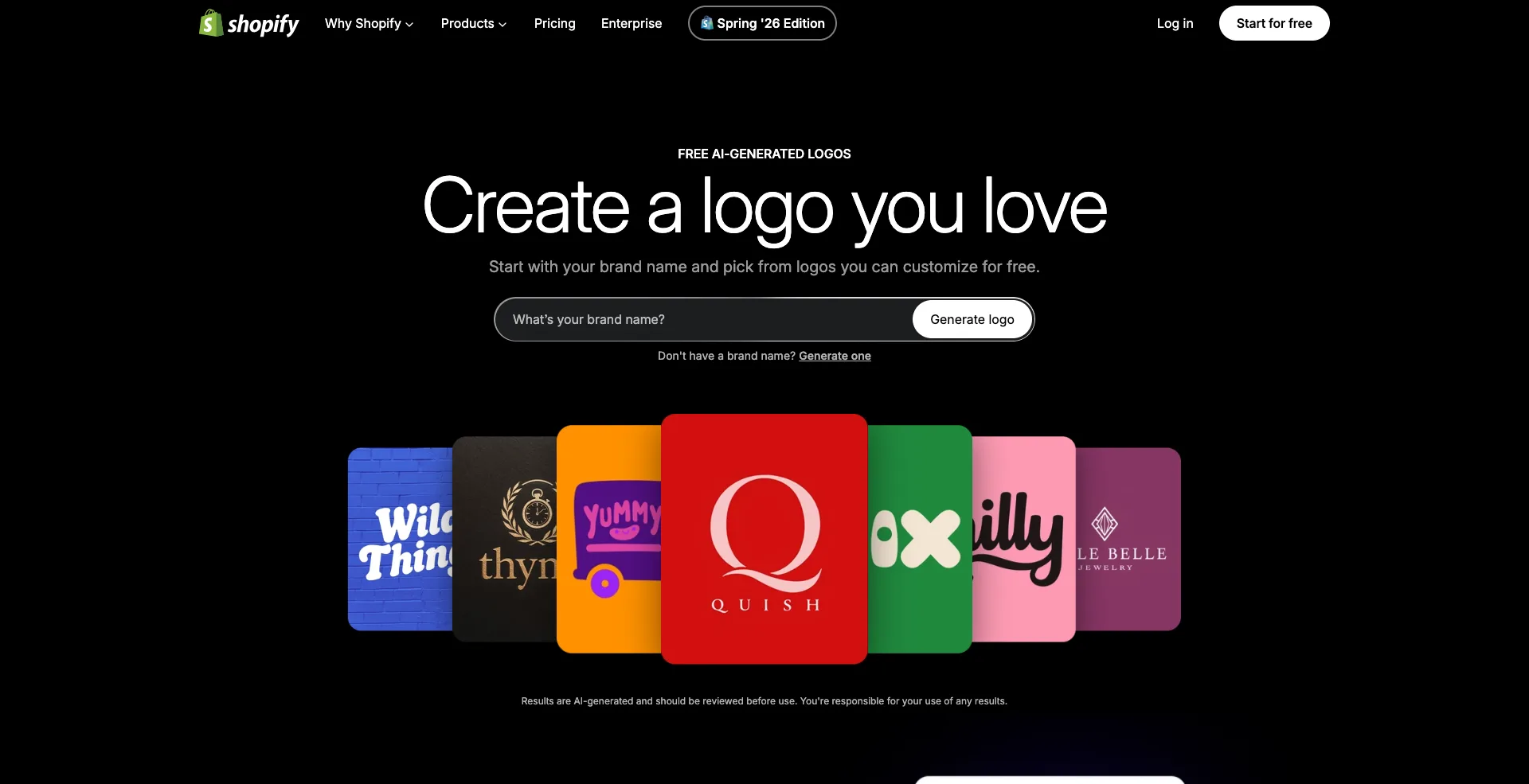 Shopify's AI Logo Maker